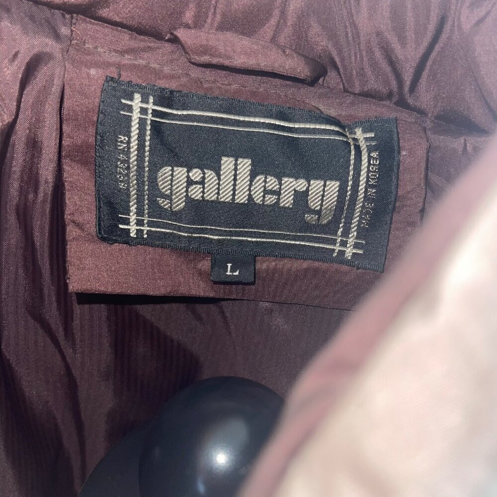 Gallery Vintage 1980s Womens Coat Size Large Tan Down Puffer Full Zip Pockets - Picture 4 of 8